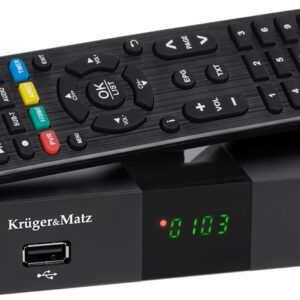 Receptor TDT Full HD DVB-T/T2 H.265 HEVC Display/Bot?es Frontais - KRUGER&MATZ
