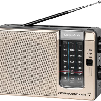 Rádio Portátil AM/FM Analógico 3W a Pilhas e USB-C - Kruger&Matz