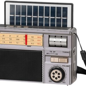 Rádio Portátil AM/FM Analógico 3W BLUETOOTH/MP3/USB/microSD c/ Painel Solar - Kruger&Matz