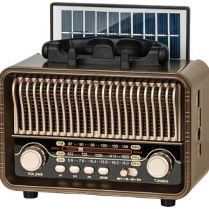 Rádio Portátil AM/FM Analógico 5W BLUETOOTH/MP3/USB/microSD c/ Painel Solar - Kruger&Matz