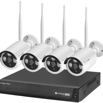 Pack Vigilância IP Wi-Fi Connect C200 (Gravador + 4 Câmaras 2Mpx IR IP66) - Kruger&Matz