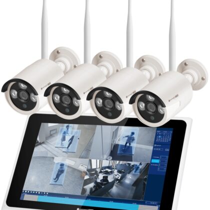 Pack Vigilância IP Wi-Fi Connect C210 (Gravador/Ecrã + 4 Câmaras 2Mpx IR IP66) - Kruger&Matz