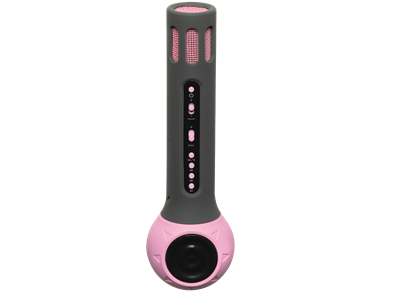 Microfone Bluetooth4.1 c/ Coluna 3W AUX (Rosa) - DENVER