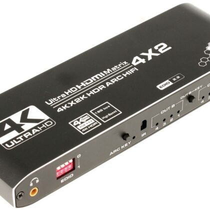 Comutador HDMI Matrix 4 Entradas - 2 Saídas c/ Comando