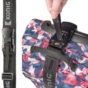 Cinta Segurança (3-EM-1) c/ Cadeado de Combinação e Balança Digital p/ Bagagens - KONIG