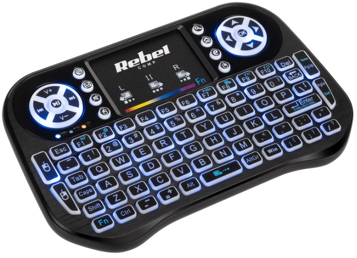 Teclado s/ Fios Mini Q5 Smart TV BOX com Touchpad - REBEL