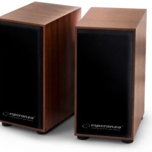 Colunas 2.0 USB 2 x 3W RMS 3,5 Jack (Madeira) - ESPERANZA