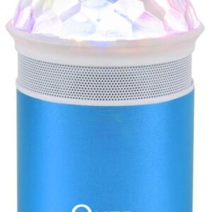 Coluna Mini Portátil LEDs Efeitos RGB c/ Leitor FM, USB, MiniSD, MP3, Bluetooth (Azul) - QUER