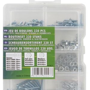 Kit 330x Parafusos Philips (M2, M3, M4) + Porcas + Anilhas - VELLEMAN