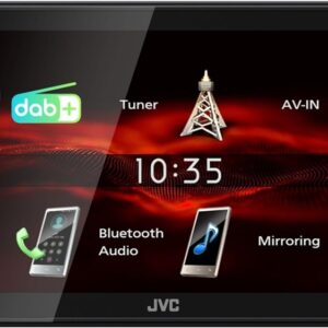 Auto R?dio 6,8 Ecr? T?ctil 180W Bluetooth/USB/AM/DAB/DAB+/FM (Preto) - JVC