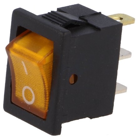 Interruptor DPST ON-OFF Luminoso 3 Ligações 15A / 12VDC - Laranja