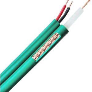 Bobine Cabo Coaxial KX6 + Alimentação 100mts (Verde)