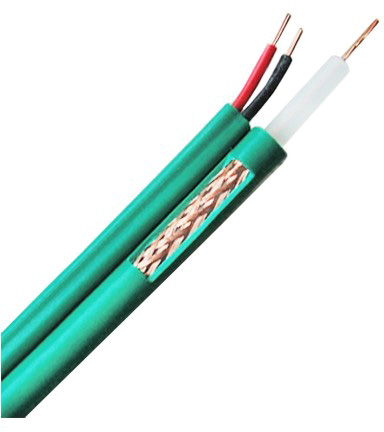 Bobine Cabo Coaxial KX6 + Alimentação 100mts (Verde)