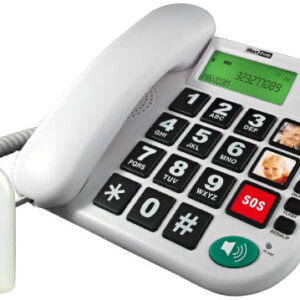 Telefone Fixo c/ Bot?o SOS KXT481 (Branco) - MAXCOM