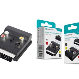 Adaptador SCART para 3 RCA e S-VHS NOVOTECK L-014 - Conversor de Sinal de Vídeo, Conexão Multiformato