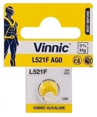 Pilha Alcalina V384/SR41SW/AG0/L521 1,5V - VINNIC