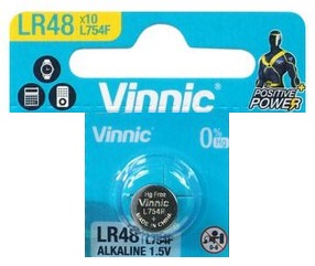 Pilha LR48/AG5/LR754/193/V393/309/SR48/SR754W 1,5V - VINNIC