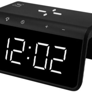 Despertador LED + Carregador s/ Fios10 W (Preto) - SAMI