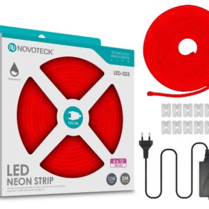 Fita Neon Led Vermelho 5M 10W 12V 600Led Ip65 LED-025