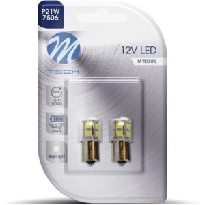 Blister 2x Lampadas BA15s 13 LEDs SMD5050 12V Branco F. 6000K - M-TECH