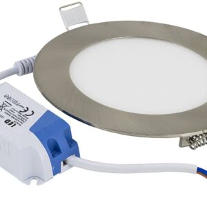 Painel de LED Redondo Ø12cm 6W 4000K 540Lm - Aço Escovado