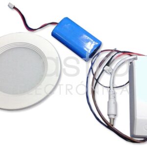 Projector LED p/ Encastrar 220V 6W Branco F. 6000K 700Lm c/ Opção Luz Emergência (Bateria)
