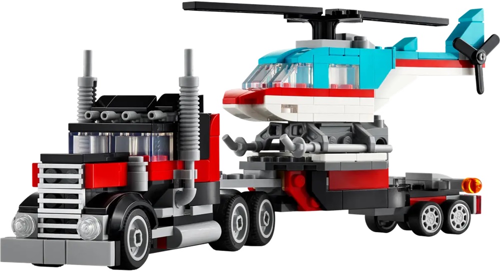 LEGO Creator3in1: Camião de Plataforma com Helicóptero - LEGO