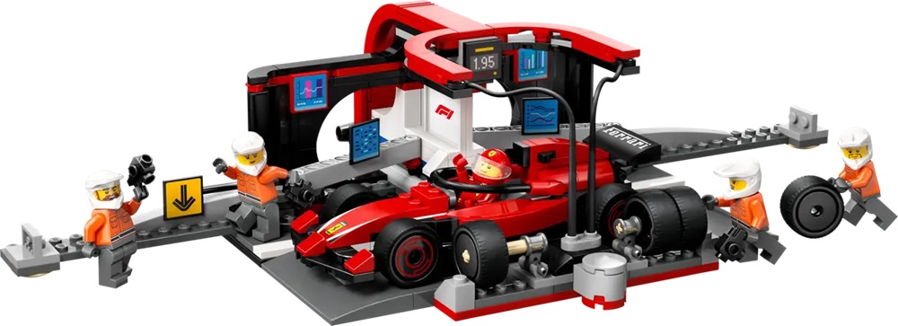 LEGO City: Boxe de F1 e Equipa da Boxe com Carro da Ferrari - LEGO