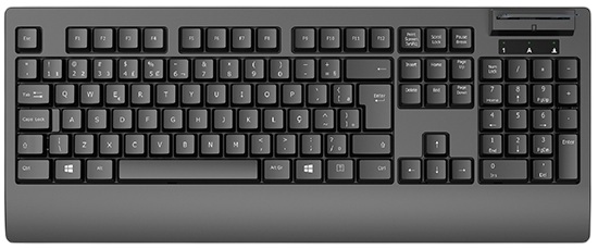 Teclado c/ Leitor Smart Card USB PT (Preto) - LIFETECH