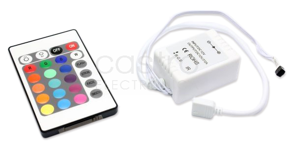 Controlador de Fita de LEDs RGB (72W) c/ Comando à Distância