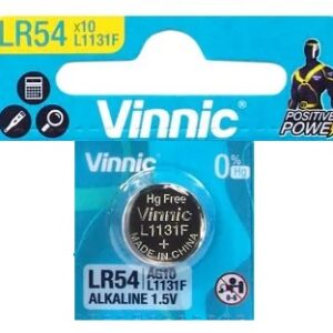 Pilha 1,5V Alcalina LR54/SG10/G10/189/LR1130/V10GA/RW89/LR11/V389/SR1130SW/SR54/V390/LR1131 - VINNIC