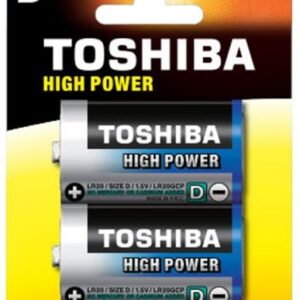 Blister 2 Pilhas Alcalinas 1,5V D / LR20 - TOSHIBA