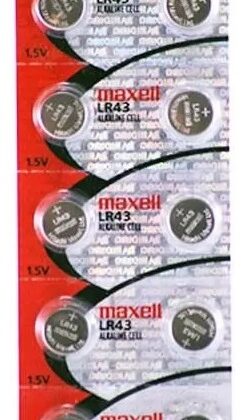 Pilha Lr43 Mercúrio Blister EU 1.5V - MAXELL