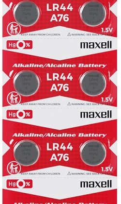 Pilha Alcalina LR44/A76 1.5V AG13 0% - MAXELL