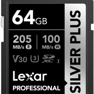 Cart?o de Mem?ria Professional SILVER PLUS 64GB SDXC UHS-I Classe 3 - LEXAR
