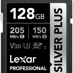 Cart?o de Mem?ria Professional SILVER PLUS 128GB SDXC UHS-I Classe 3 - LEXAR