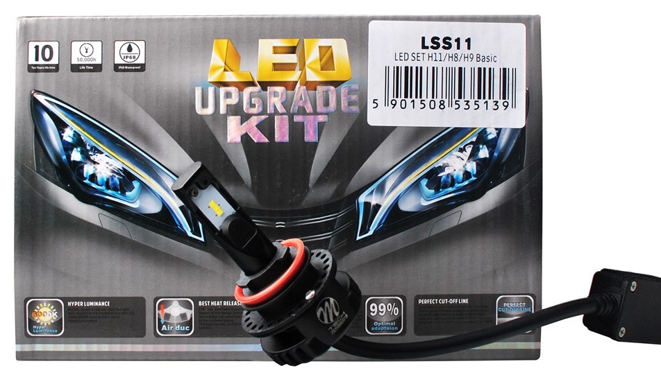 Pack 2x Lampadas LED H11/H8/H9 9~32V 38W/set Branco 6000K - M-TECH