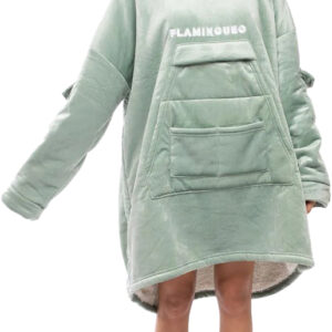 Cobertor Hagrid Cozy c/ Mangas e Bolso (Verde) - FLAMINGUEO