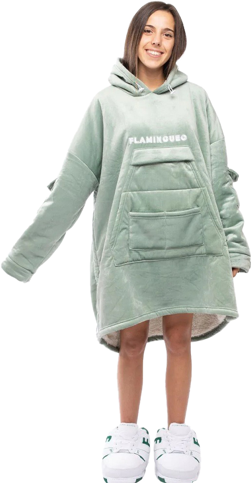Cobertor Hagrid Cozy c/ Mangas e Bolso (Verde) - FLAMINGUEO