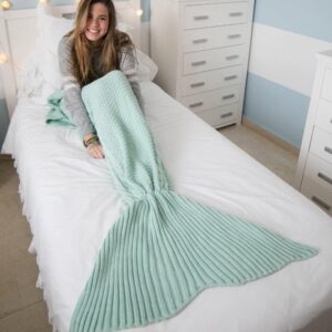 Cobertor em Forma de Sereia Adulto (Turquesa) - FLAMINGUEO