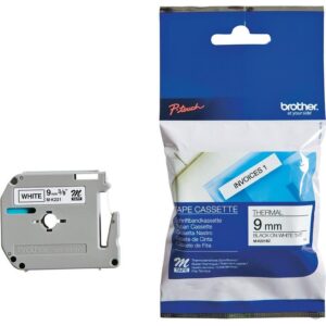 Fita Original MK221 Preto Sobre Branco - BROTHER