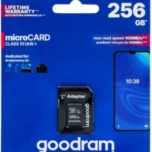 Cartão de Memória 256GB UHS-I MicroSD + Adaptador SD (CLASS 10) - GOODRAM
