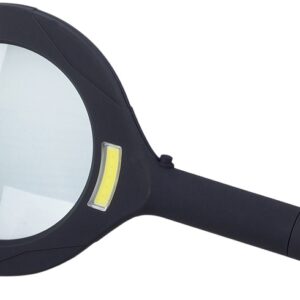 Lupa de M?o c/ Amplia??o 3x 80mm c/ 3 LEDs SMD