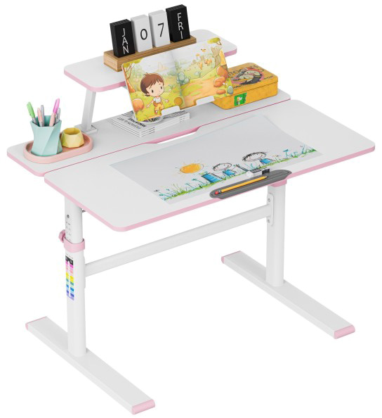 Mesa Infantil Ajustável Study 3.7 90cm (Rosa) - MARK ADLER