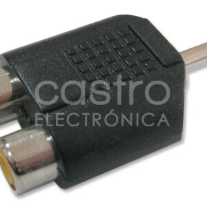 Ficha Adaptadora Jack 3,5mm Macho Mono - 2x RCA Femea