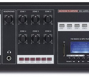 Amplificador Linha 100V 6x ZONAS 100W RMS c/ Leitor USB/SD/MP3 e FM - FONESTAR
