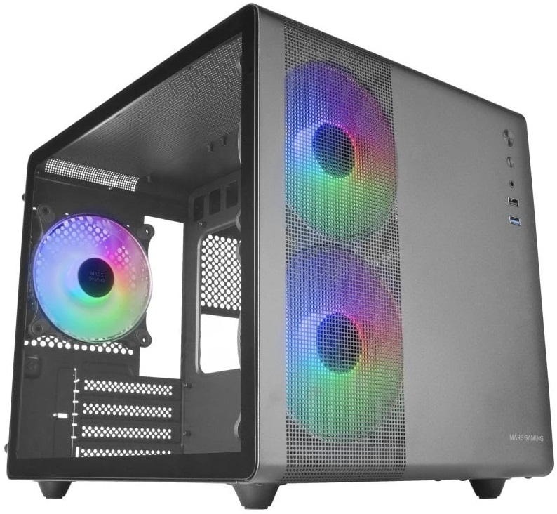 Caixa Micro-ATX MC400 Vidro Temperado (Preto) - MARS GAMING