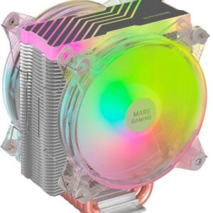 Air Cooler CPU MCPU66 120mm ARGB (Prateado/Transparente) - MARS-GAMING