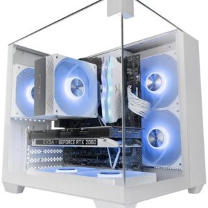 Caixa Micro-ATX MC-VISIONM Compact Gaming Vidro Temperado (Branco) - MARS GAMING