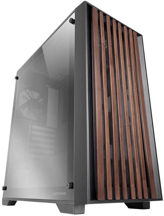 Caixa ATX MC-WOODC Midi Tower (Preto) - MARS-GAMING